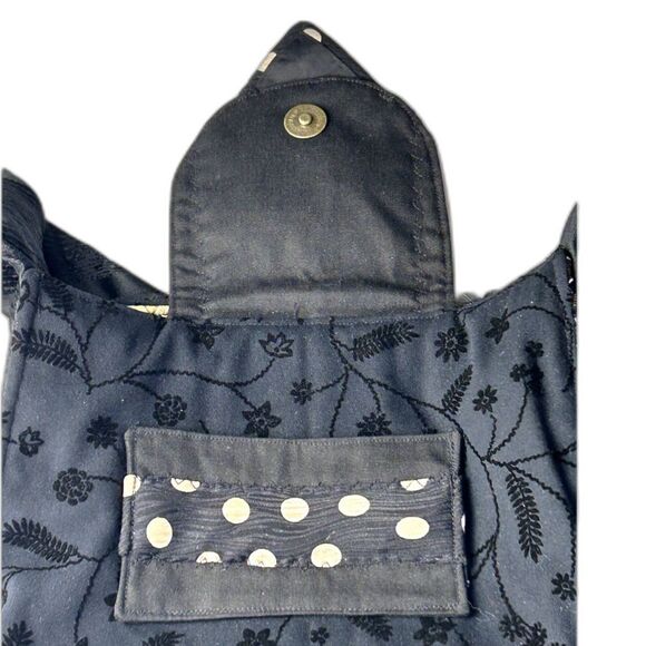 Charmonix Tergal Necktie Bag Wm's Crossbody 7.5"x10.5" Blk/Gold Fabric Print - Picture 5 of 10